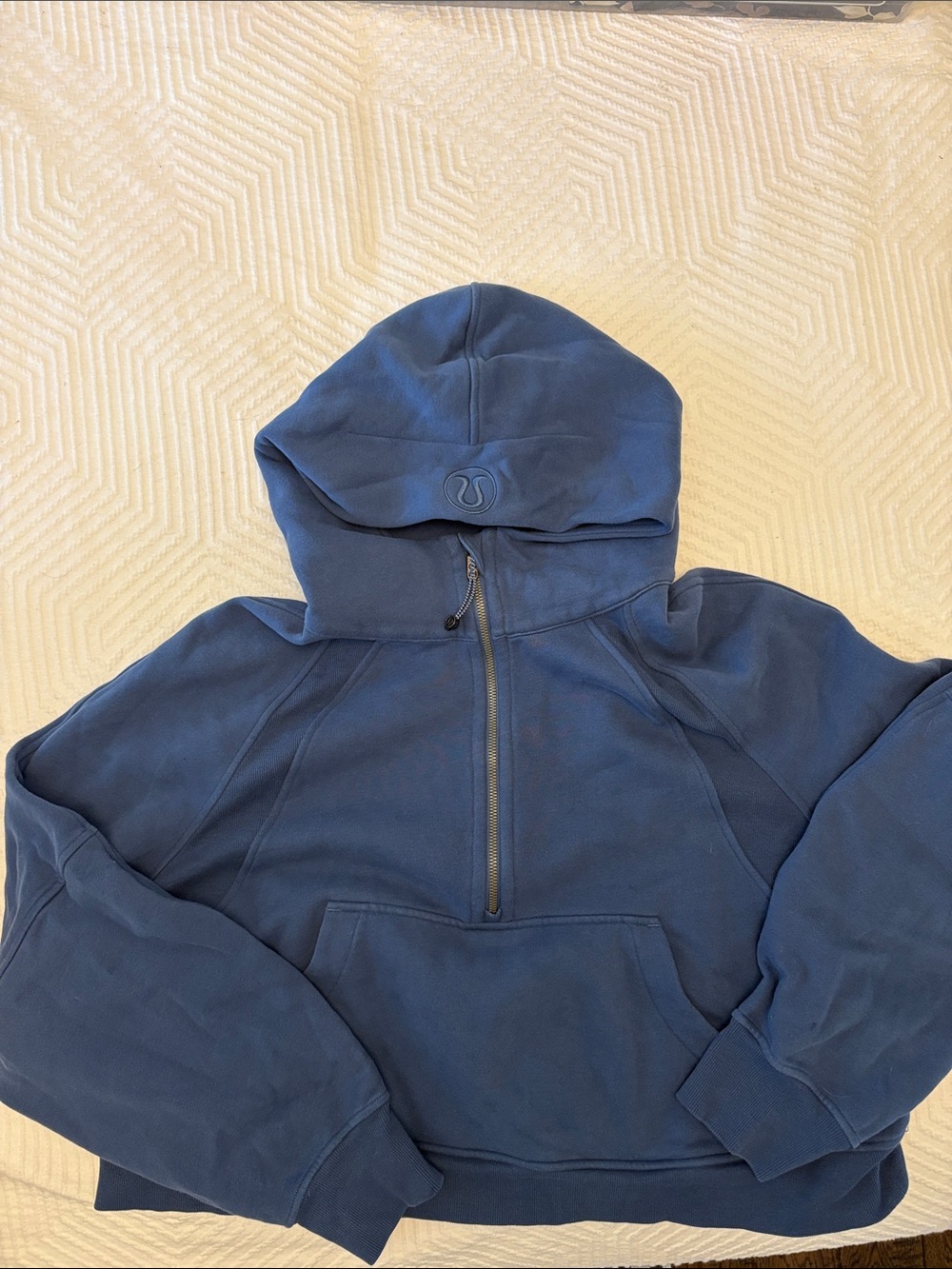 Lululemon Blue Half-Zip Cropped Hoodie